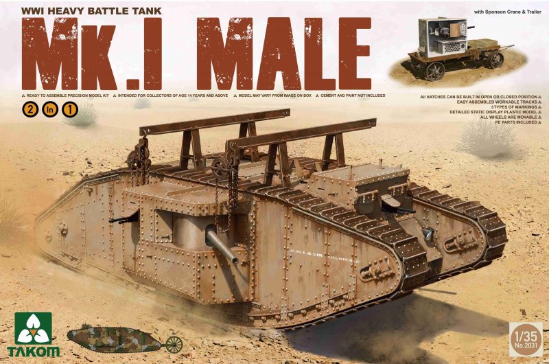 Battle.net  günstig Kaufen-WWI Heavy Battle Tank Mk.I male 2in1. WWI Heavy Battle Tank Mk.I male 2in1 <![CDATA[Takom / TAK2031 / 1:35]]>. 