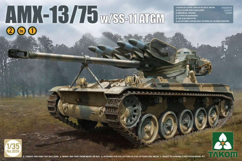 LIGHT günstig Kaufen-French Light Tank AMX w. SS-11 ATGM 2in1. French Light Tank AMX w. SS-11 ATGM 2in1 <![CDATA[Takom / TAK-2038 / 1:35]]>. 