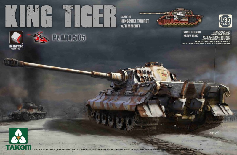 Tank King günstig Kaufen-WWII German Heavy TAnk Sd.Kfz.182 King Tiger Henschel Turret w/Zimmerit. WWII German Heavy TAnk Sd.Kfz.182 King Tiger Henschel Turret w/Zimmerit <![CDATA[Takom / TAK2047S / 1:35]]>. 