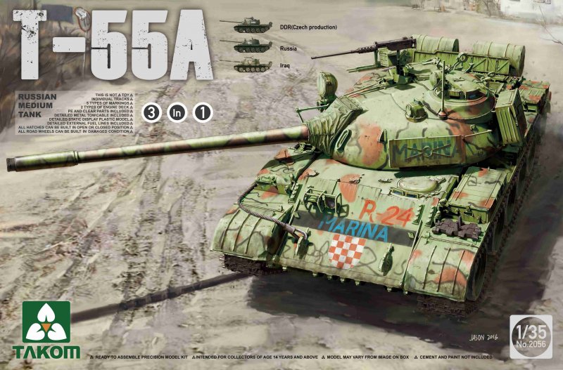 US medium günstig Kaufen-Russian Medium Tank T-55A (3 in 1). Russian Medium Tank T-55A (3 in 1) <![CDATA[Takom / 2056 / 1:35]]>. 