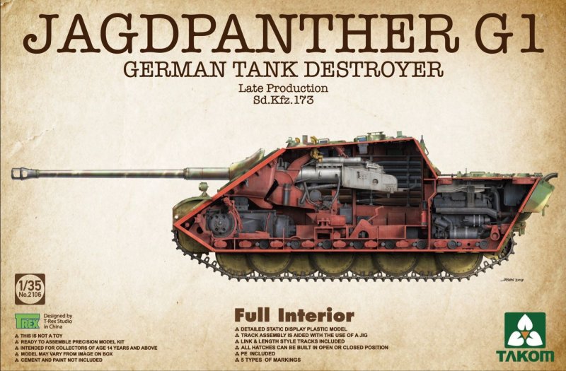 Jagdpanther G1 günstig Kaufen-Jagdpanther G1 Late Production Sd.Kfz.173. Jagdpanther G1 Late Production Sd.Kfz.173 <![CDATA[Takom / 2106 / 1:35]]>. 