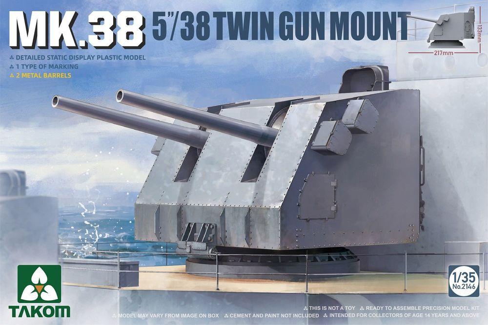 4897051421993 - Takom TAK2146 - MK38 5 38 TWIN GUN MOUNT (Metal barrel) in 135 4897051421993 - Takom TAK2146 - MK38 5 38 TWIN GUN MOUNT (Metal barrel) in 135