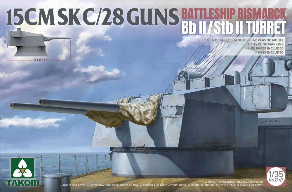 4897051422051 - Takom TAK2147 - 15CMSK C 28 GUNS BATTLESHIP BISMARCK Bb II Stb II Turret in 135 4897051422051 - Takom TAK2147 - 15CMSK C 28 GUNS BATTLESHIP BISMARCK Bb II Stb II Turret in 135