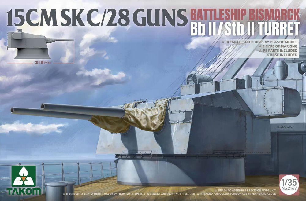 BA II günstig Kaufen-15cm SKC/28 Guns - Battleship Bismarck Bb II / Stb II Turret. 15cm SKC/28 Guns - Battleship Bismarck Bb II / Stb II Turret <![CDATA[Takom / 2147 / 1:35]]>. 