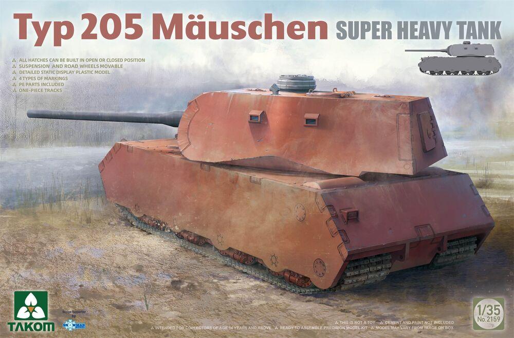 4897051422396 - Takom TAK2159 - 135 Typ 205 Mauschen Super Heavy Tank 4897051422396 - Takom TAK2159 - 135 Typ 205 Mauschen Super Heavy Tank