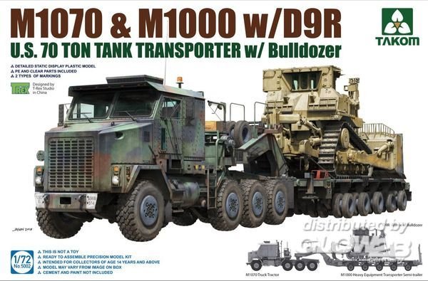 BULL OR günstig Kaufen-U.S. M1070 & M1000 w/D9R 70 Ton Tank Transporter w/Bulldozer. U.S. M1070 & M1000 w/D9R 70 Ton Tank Transporter w/Bulldozer <![CDATA[Takom / TAK5002 / 1:72]]>. 