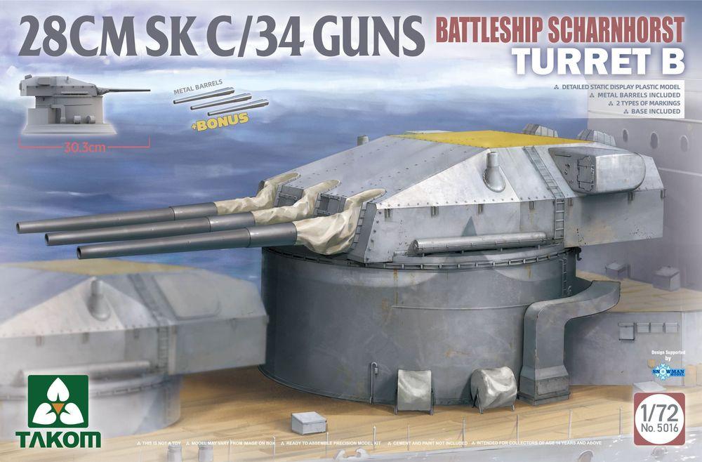 Battleship günstig Kaufen-Battleship Scharnhorst Turm B 28cm SK C/34 Guns. Battleship Scharnhorst Turm B 28cm SK C/34 Guns <![CDATA[Takom / 5016 / 1:72]]>. 