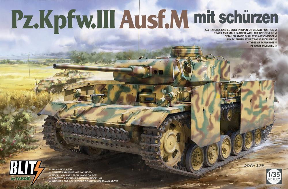 800 W günstig Kaufen-Pz.Kpfw.III Ausf.M mit Schürzen. Pz.Kpfw.III Ausf.M mit Schürzen <![CDATA[Takom / 8002 / 1:35]]>. 