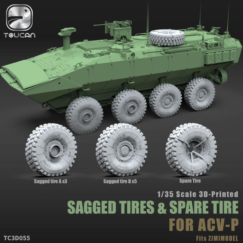 Sagged Tyres & Spare Tyre for ACV-P