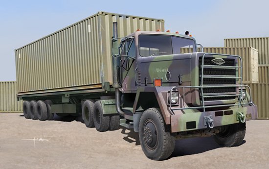 Flat M günstig Kaufen-M915 Tractor with M872 Flatbed trailer & 40FT Container. M915 Tractor with M872 Flatbed trailer & 40FT Container <![CDATA[Trumpeter / 01015 / 1:35]]>. 