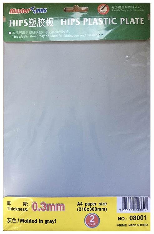 9580208080017 - HIPS 03mm Plastikplatten (210x300mm) - 2 Stück