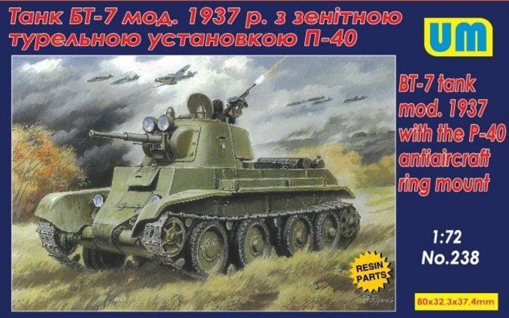 Tank with günstig Kaufen-BT-7 tank mod.1937 with the P-40 antiaircraft ring mount. BT-7 tank mod.1937 with the P-40 antiaircraft ring mount <![CDATA[Unimodels / UM238 / 1:72]]>. 