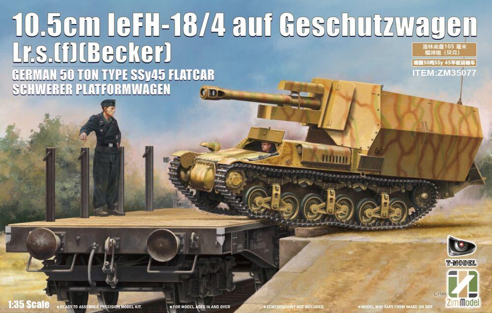 6976682430173 - Marder I 75cm Pak40 1 auf GwLrs(f) Sdkfz135 with German 50 Ton Type SSy45 Flatcar Schwerer Platformwagen [2 in 1]