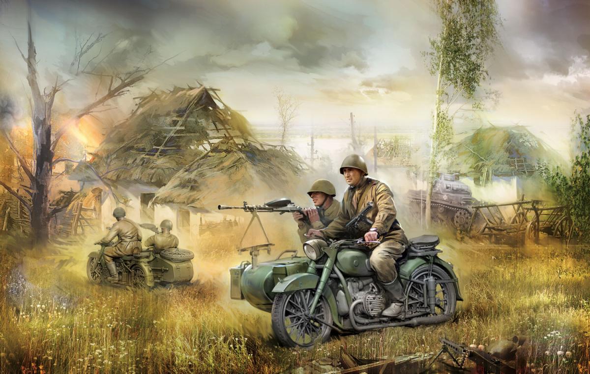 1 2 3  günstig Kaufen-WWII Rus. Motorrad M-72. WWII Rus. Motorrad M-72 <![CDATA[Zvezda / 3639 / 1:35]]>. 