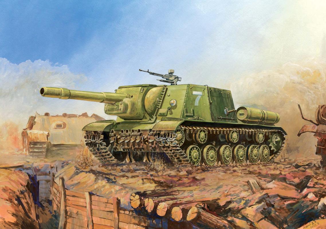 LED e  günstig Kaufen-Soviet Self-Propelled Gun ISU-152. Soviet Self-Propelled Gun ISU-152 <![CDATA[Zvezda / 6207 / 1:100]]>. 